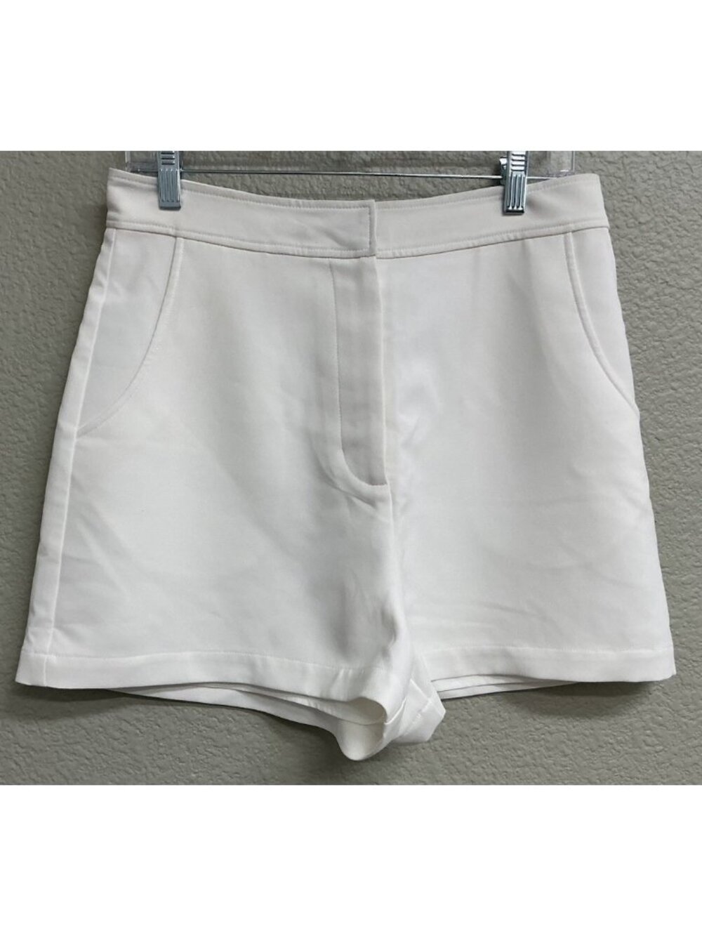Amanda Uprichard White Tailored Shorts Womens Size Large High Rise Lined